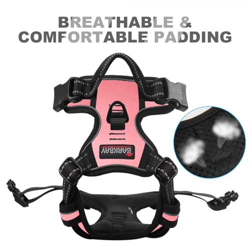 BARKBAY Dog Harness No Pull for Small Sized Dog Front Back Clips,Dog Vest - color: Light Pink, size: X-Small(Chest:15.5-19.5”)