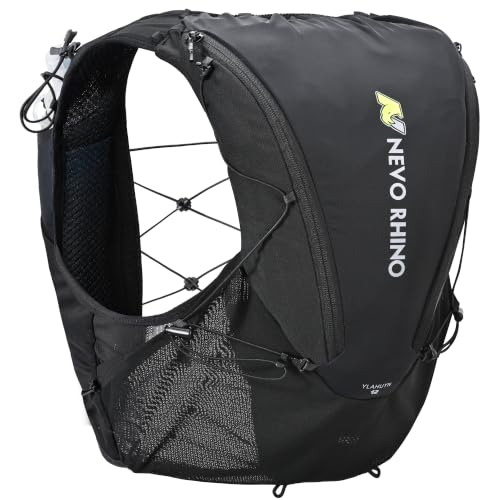 N NEVO RHINO 12L Trail Running Hydration Vest with 2 TPU 500ml Soft Flasks - color: Black, size: Small