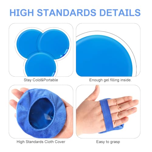Gel Ice Pack Round Reusable Ice Packs for Injuries Hot and Cold Compress Pain Relief and Swelling Reduction 4 Pcs with 2 Covers