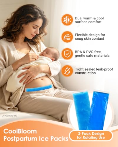 Reusable Postpartum Perineal Ice Packs, Flexible When Frozen Hot Cold Pads