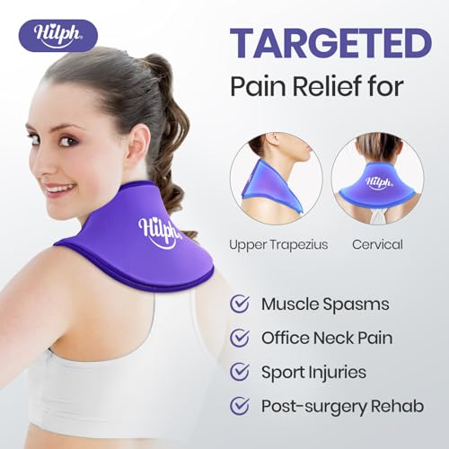 Hilph Neck Ice Pack Wrap Gel, Soft Gel Ice Pack for Cervical Neck Pain - color: B-purple, size: Classic Standard