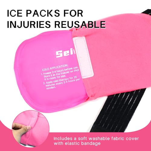 Ice Packs for Injuries Reusable Gel 2 Hot Cold Compress Therapy Pack - color: Hot Pink, size: Medium 10 X 5.5 Inch