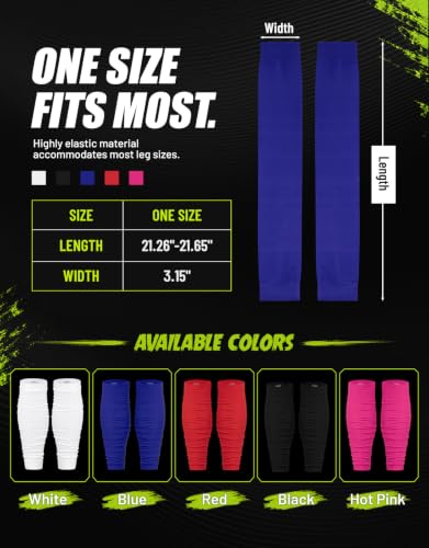 Football Leg Sleeves Scrunch Style Calf Compression Sleeve Men One Size - color: Blue