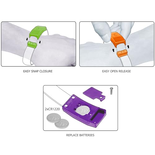 4 Magic Band Pack | Glow in The Dark | Flashing Light up for Concerts | Running Lights for Runners | Glow in The Dark Bracelets | Led Bracelet - color: Halloween