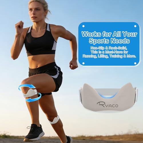 RYACO Patellar Tendon Support Strap 2 Pack, Silicone Patella Band for Knee Pain Relief, Adjustable Knee Brace for Women Men, Non-Slip Knee Support Knee Bands for Basketball Tendonitis Running Soccer Gym
