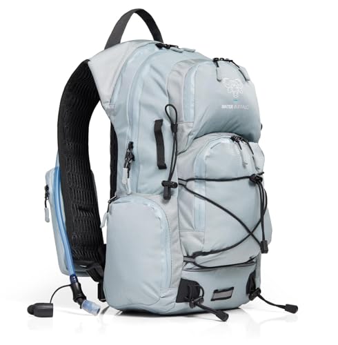Water Buffalo Sherpa 22L Hiking Hydration Backpack, 2L Bladder - color: Flint