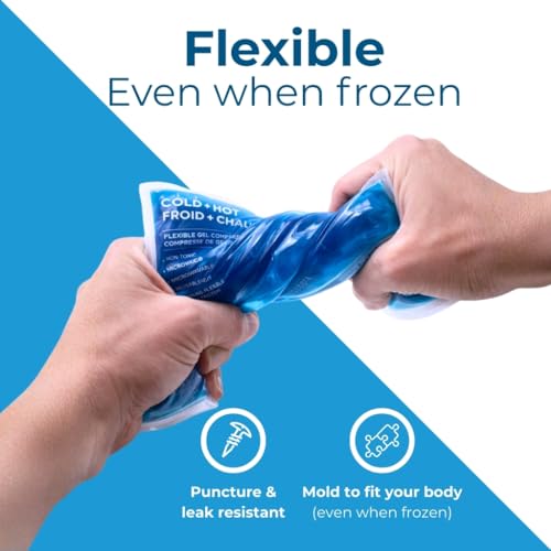 Cryopak Hot or Cold Packs - Flexible Gel Ice Packs for Injuries Reusable Microwavable and Non-Toxic (5.5 x 11) - size: Medium
