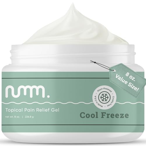 numm. Pain Relief Gel, Cool Freeze – Soothing Cooling Gel with 6% Menthol for Muscle Soreness, Joint Pain & Body Aches, Fast-Absorbing Topical Cream, Citrus Mint Scent – 8 Ounce (Pack of 1)