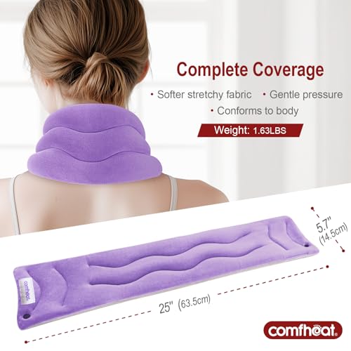 Neck Heating Pad Microwavable for Pain Relief, FSA Eligible HSA - color: Purple