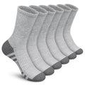 Felicigeely Athletic Crew Socks Cushioned Breathable for Men & Women 6 Pack - color: Double Stripe Grey, size: 12-14