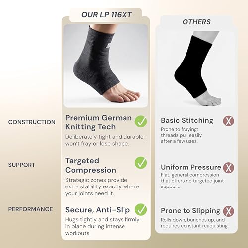 LP 116XT Target Compression Ankle Brace Sleeve for Men & Women - color: Black, size: Large