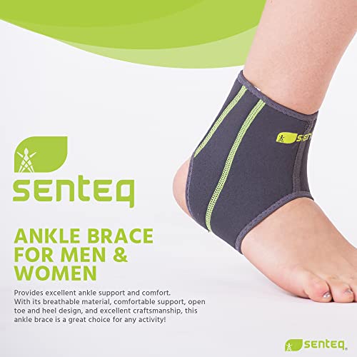 SENTEQ Ankle Brace for Men & Women- Compression Support for Sprained Ankles & Plantar Fasciitis, Elastic Neoprene Slim Sleeve for Jogging & Running, Ankle Stabilizer and Support for Walkers (X- Large) - size: X-Large