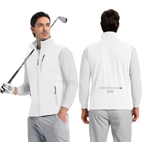 Outdoor Ventures Men's Running Golf Vest Outerwear Lightweight Windproof - color: White, size: X-Large