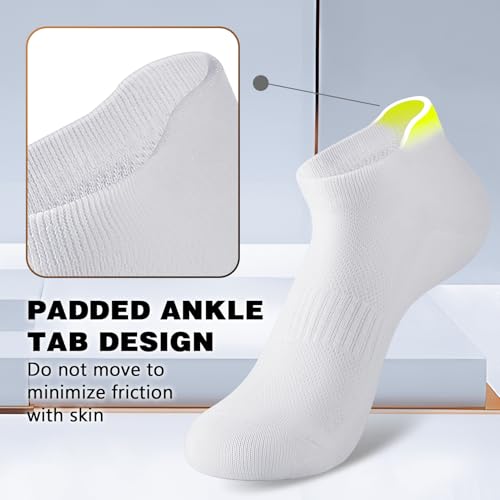 Walifrey Ankle Socks for Women, 6 Pairs Low Cut Athletic Socks - color: White, size: 9-11