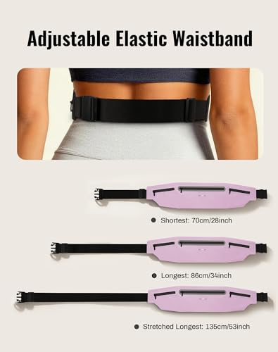 Running Belt for Women & Men-Ultra Light Slim Running Belts - color: Purple