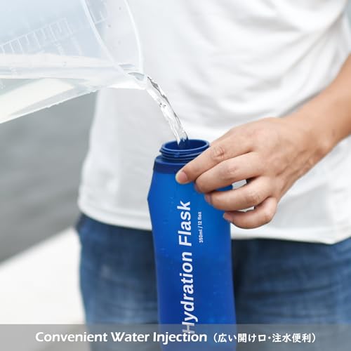 TRIWONDER TPU Soft Folding Water Bottles BPA-Free Collapsible Flask for Hydration Pack - Ideal for Running Hiking Cycling Climbing (350ml/11.83oz - Pack of 2) - color: 350ml/11.83oz - Pack of 2