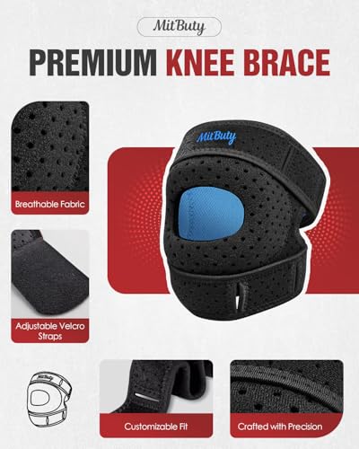 Knee Support for Men & Women – Adjustable Knee Brace with Open Patella & Built-in Patella Gel Pads for Running, Walking, Gym & Daily Activities - color: Standard