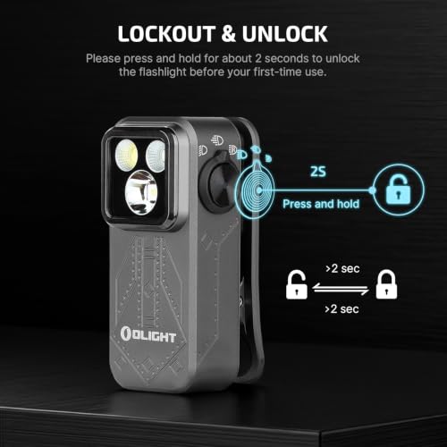 OLIGHT Oclip Pro Rechargeable EDC Clip-on Flashlight, Phantom Squadron - color: Gray