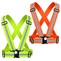 Reflective Vest, High Visibility Safety Vest Straps Reflective Gear for Night Running Walking Cycling for Men Women Kids - color: Orange+green