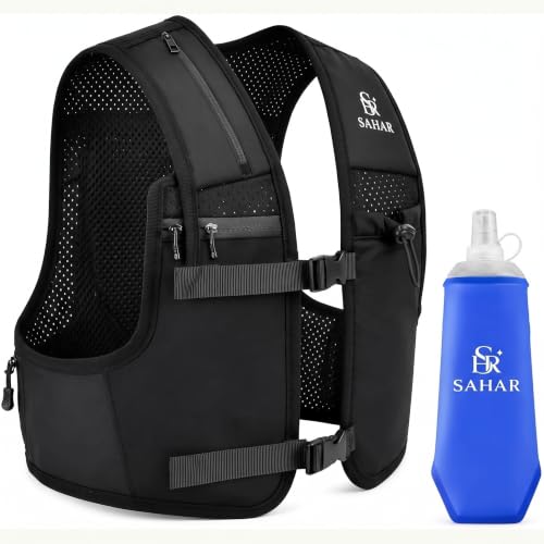 Running Vest for Women & Men with 500ml Soft Flask, Phone Pocket