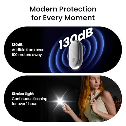 SwitchBot 130 dB Personal Safety Alarm for Women with Apple Find My APP, Extra-Loud Siren & Strobe Light, Waterproof Self Defense Keychain for Women, College Girls and Kids (Blue) - color: Blue