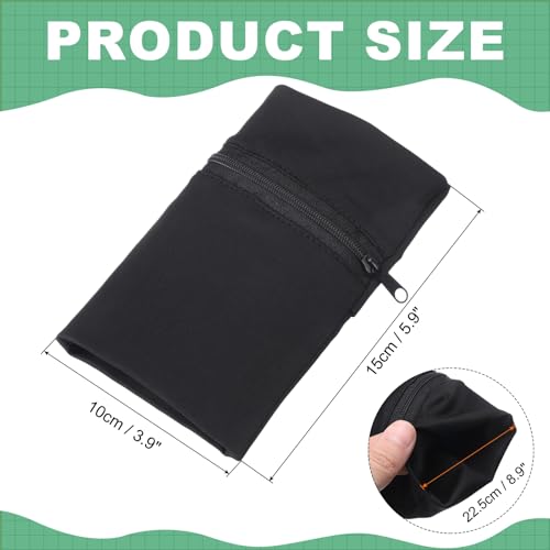 uxcell Wrist Pouch Wrist Wallet Sports Wristband Wallet with Zipper Pocket for Running Jogging Hiking - color: Black