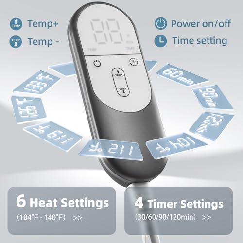 VALGELUIK Heating Pad for Back Pain Relief, 16"x24" Electric Heat Pad Gifts - color: Legion Blue, size: 16 Inch x 24 Inch
