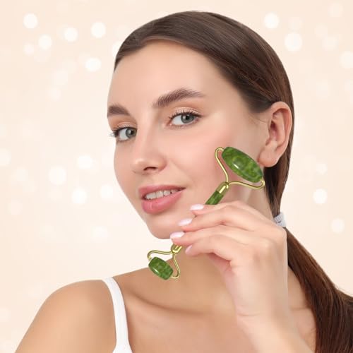 Gua Sha and Jade Roller Sets for Women Men Home Spa Stone Facial Guasha Jade Face Roller Massage Tool Set & Facial Skincare Tools Polished Stone Spa Gift - color: Grey