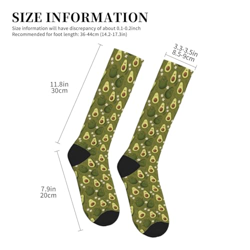 Compression Socks Knee High Support Stockings Women Men - color: Cute Avocado
