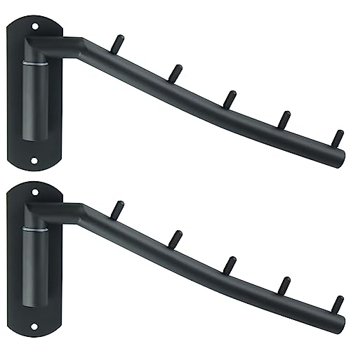 Alise Swing Clothes Hanger Rack,Black Garment Racks Wall Mounted(2P) - color: Black, size: 1005 (2 Pack)