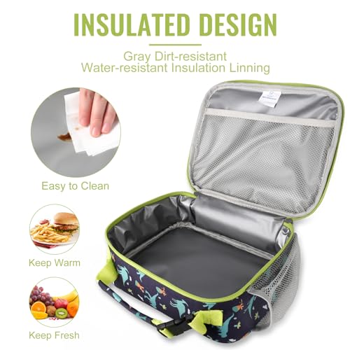 Genteen Kids Insulated Lunch Box for Boys Girls,Back to School,Office - color: P-1pk Dino