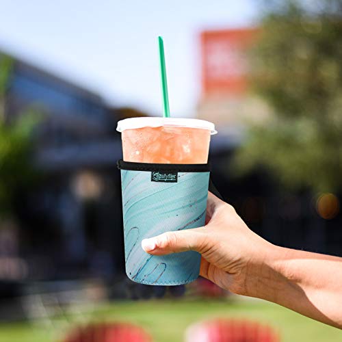 Reusable Insulated Neoprene Iced Coffee Sleeve, Hot & Cold Drink Cooler Cover for 16-32oz Cups, Compatible with Starbucks/Dunkin/McDonalds, Durable Beverage Holder for Cold Soda, Multi-Pattern Options - color: Pattern4