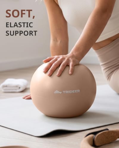 Trideer 9 Inch Pilates Ball with Inflation Straw, Small Exercise Yoga Ball - color: Champagne