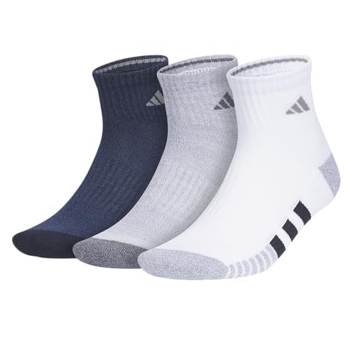 adidas Cushioned 3.0 3-Pack Quarter Socks - color: Legend Ink Blue/Grey/White/3/Color