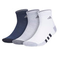 adidas Cushioned 3.0 3-Pack Quarter Socks - color: Legend Ink Blue/Grey/White/3/Color