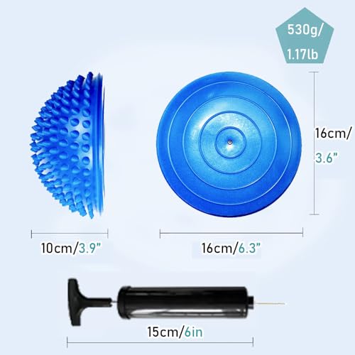 2PCS Hedgehog Balance Pods, Half Ball Balance Trainer with Pump - color: Blue