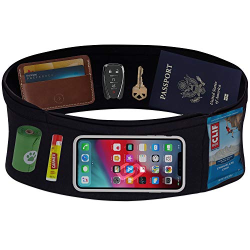 Sporteer VersaMax Running Belt, Anti-Theft Travel Money Band, Black, XS - color: Black, size: X-Small