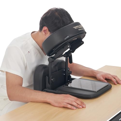 Master Massage Desktop Face Cradle Massage Kit – Table & Desk Top Face Pillow Support –Foldable Adjustable Head Rest Cushion Cradle - Massage Kit, Siesta Artifact, Eye Surgery Recovery Black