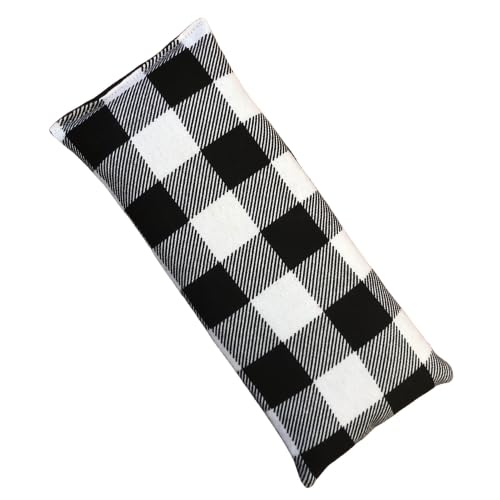 4" x 9" Microwavable Heating Pad/Ice Pack for Pain Relief and Relaxation - Natural Flax Seed Filling - Unscented and Herbal Scented Options (Black and White Plaid, Peppermint) - color: Black and White Plaid