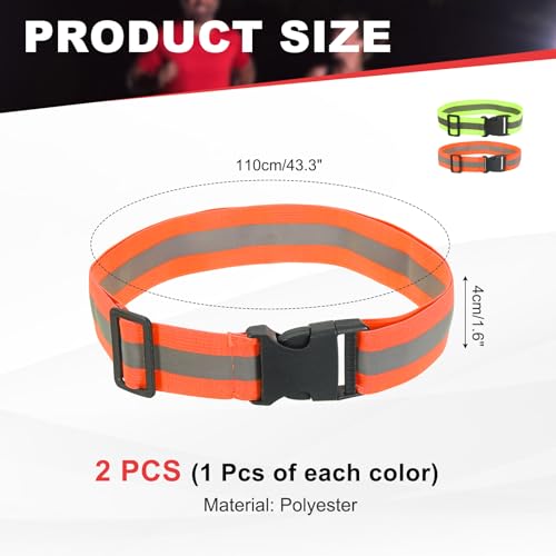 Reflective Safety Belt Adjustable - color: Fluorescent Orange/Fluorescent Green