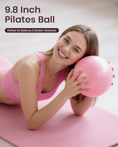 Pilates Ring Set for Women, Home Workout Pilates Equipment with Resistance Bands, 14'' Magic Circle, Mini Ball, Pilates Starter Kit for Strength, Toning and Flexibility