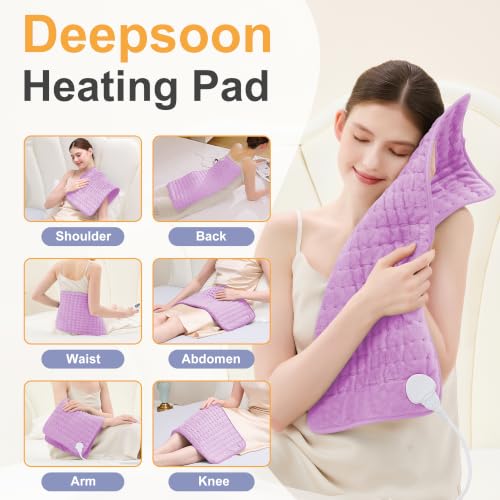 Heating Pad,Electric Heating Pad,Heating Pad for Back (Lavender, 24"x12") - color: Lavender, size: 24x12 Inch