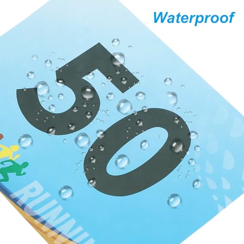 PATIKIL Tearproof Running Bib Numbers, Race Competitor Numbers - size: 7x6 Inch, style: 1-50