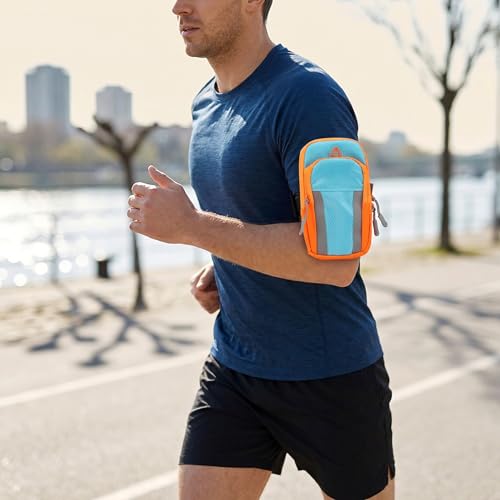 Sports Armband Running Arm Bag Waterproof Phone Holder for Outdoor Fitness and Jogging Cyan