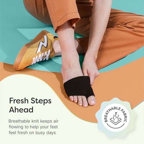 ZenToes Metatarsal Pads for Women, Ball of Foot Gel Cushion Sleeve, Large - color: Black, size: Large