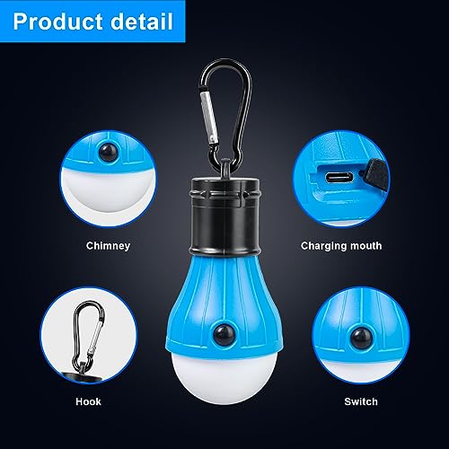 Jarxin Led Camping Lantern USB Rechargeable,Outdoor Tent Lights - color: Black