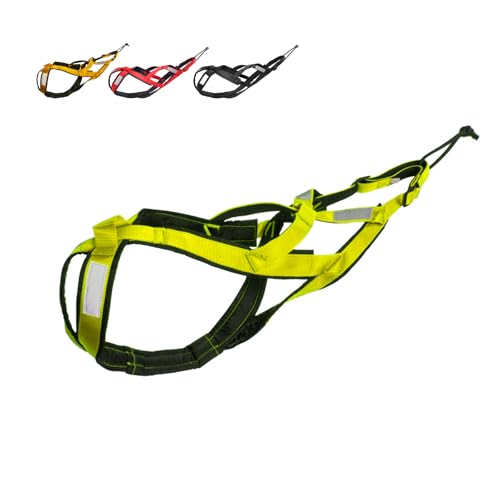Dog Sled Harness Waterproof Nylon with Reflective Strips Durable Running Harness for Large Dogs (Green, XXL) - color: Green, size: XXL