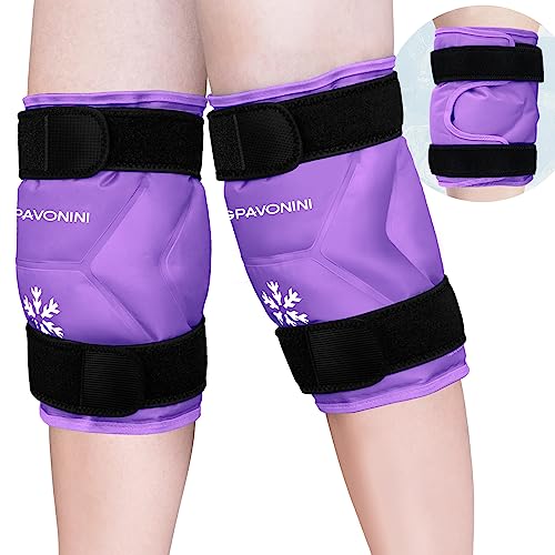 KingPavonini XXL Knee Ice Pack Wrap Around Entire Knee, 2 Packs, Purple - style: Purple