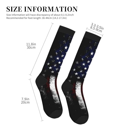 Compression Socks Knee High Circulation Support Socks For Women Men Athletic Running Hiking Cycling - color: American Flag