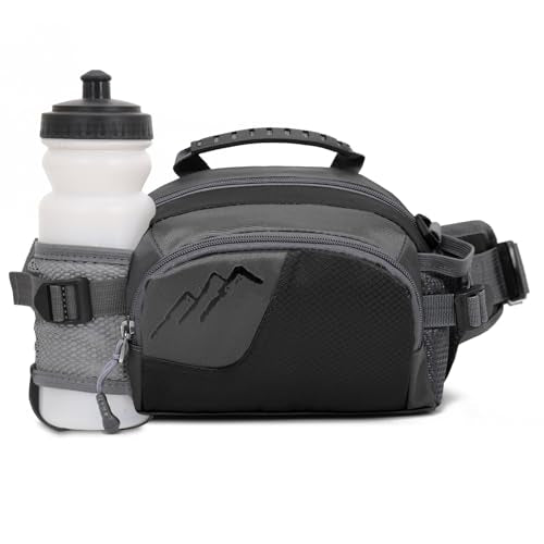Entchin Water-Resistant Fanny Pack, 4-Zipper Belt Bag - color: E131 Black